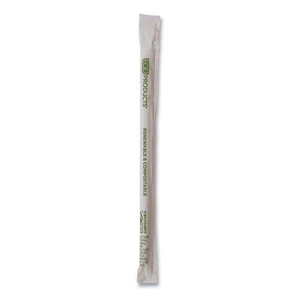 Eco-Products Renewable and Compostable PHA Straws, 7.75 in., Natural White, 2000PK EP-STPHA775 - main